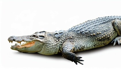 Obraz premium crocodile open mouth isolated is on white background with clipping path