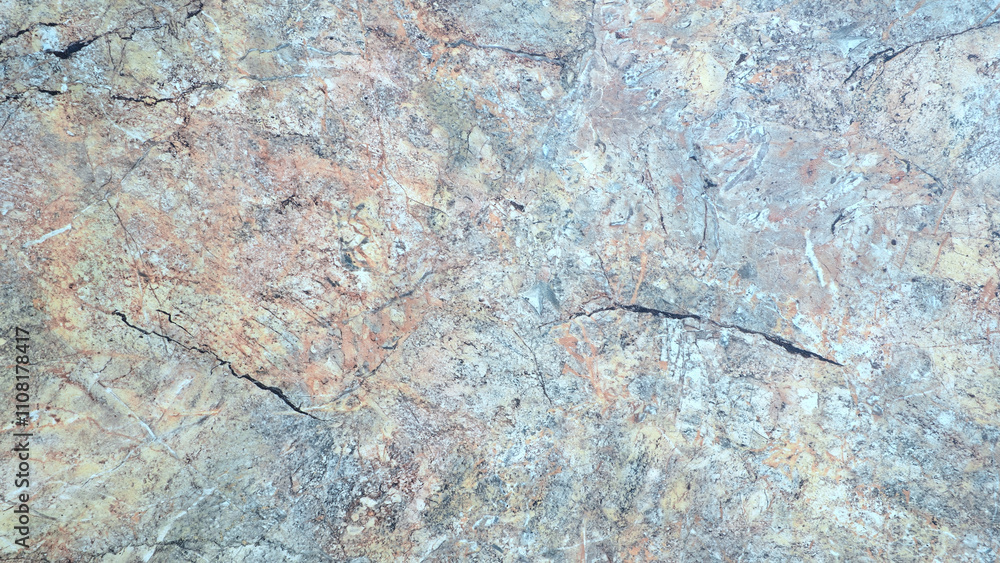 Poster a grey and brown stone wall with a few cracks. the wall is made of stone and has a rough texture