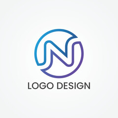 Abstract N Letter Logo Design Template