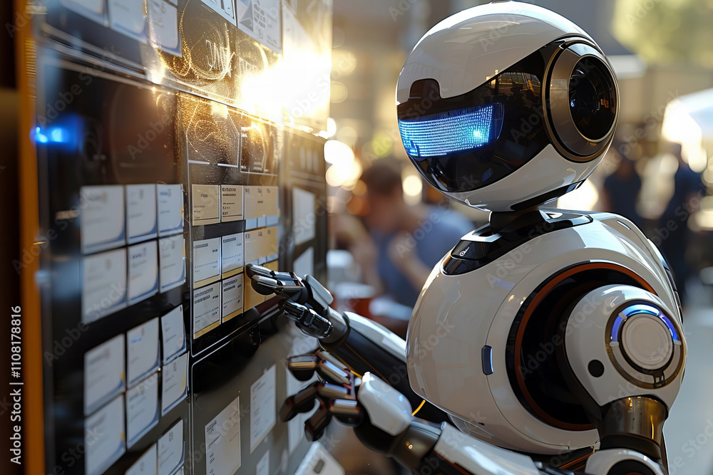 Poster creating a business meeting schedule with artificial intelligence
