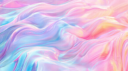 Obraz premium Pastel abstract waves with iridescent effects, ultra-realistic, intricate color blending