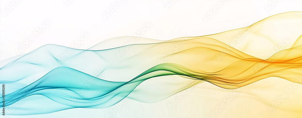 Poster Colorful flowing waves create a dynamic and soothing abstract background design