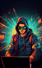 hacker with laptop