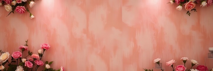Fototapeta premium Vintage style artificial flowers wall background perfect for adding a touch of elegance to any event or photoshoot, texture, elegant, event
