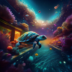 turtle in a magical place