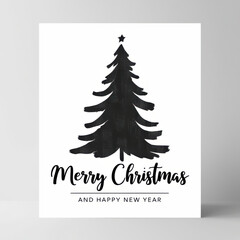 Elegant Black and White Christmas Card Design