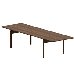 3d render rectangular table with transparent background