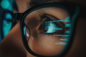 Technologische Nahaufnahme eines augenblicklichen Blicks

