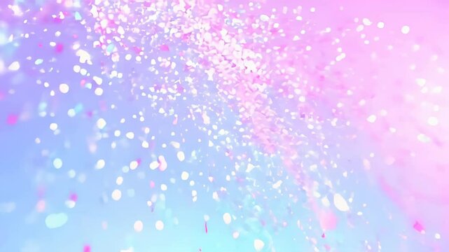 A vibrant cascade of glittering confetti creates a joyful and dreamy atmosphere.