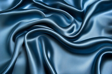 Obraz premium Elegant dark satin fabric with luxurious glossy texture, perfect for design backgrounds, fashion mockups, or sophisticated event themes