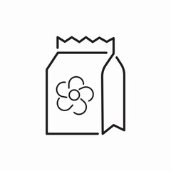 flower seeds package icon sign vector