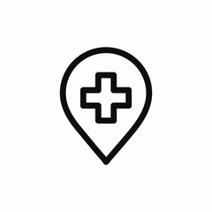 Fototapeta premium hospital place pin icon sign vector