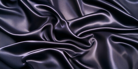 Obraz premium Elegant dark satin fabric with luxurious glossy texture, perfect for design backgrounds, fashion mockups, or sophisticated event themes