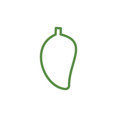 Obraz premium Mango fruit illustration element design with green line style. Can be used as a logo idea about mango fruit, mango fruit icon or other needs