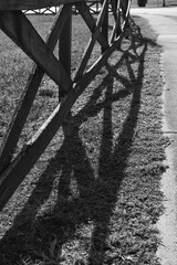 Wooden cross board fence next to a road in Ringgold, Georgia