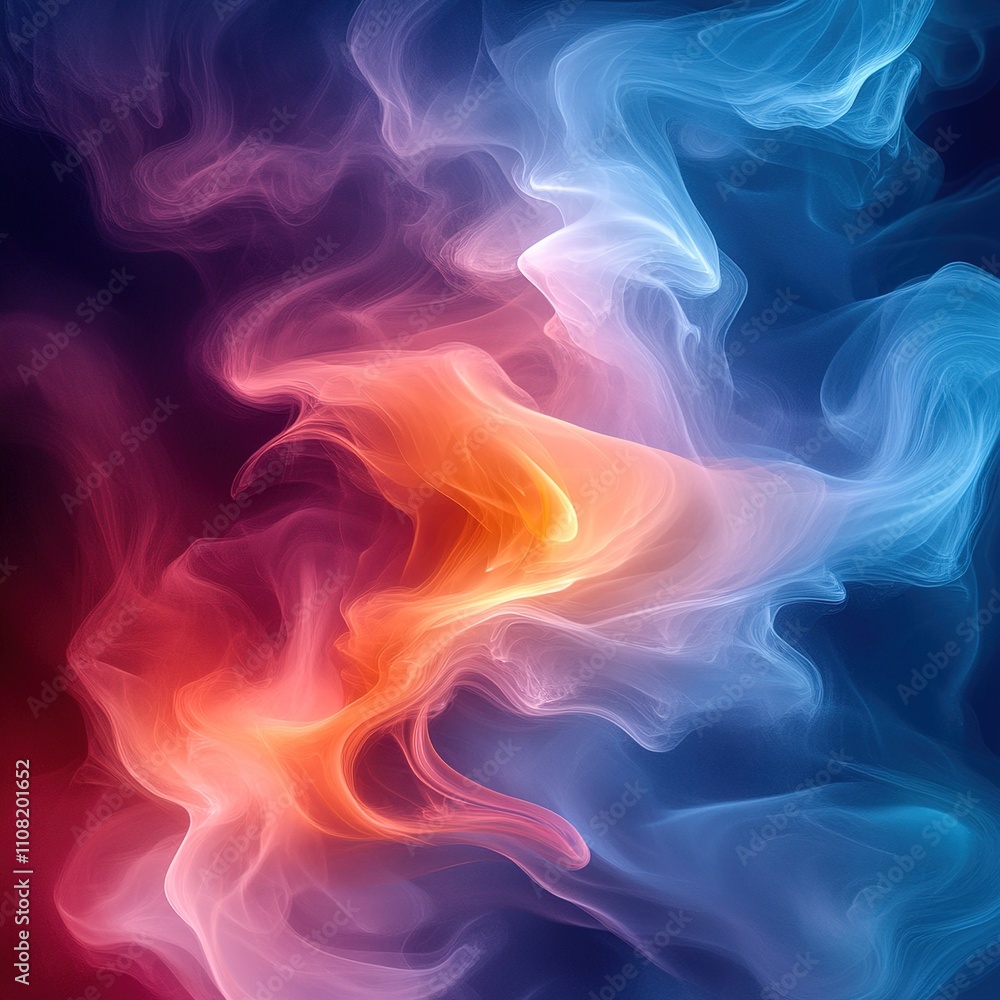 Poster dynamic colorful smoke patterns abstract art digital background creative design vibrant atmosphere v