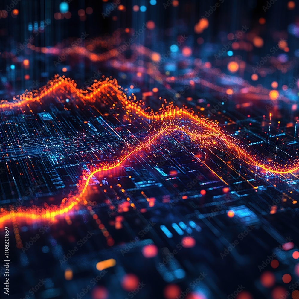 Poster data visualization trends technology sector infographic digital environment abstract viewpoint futur