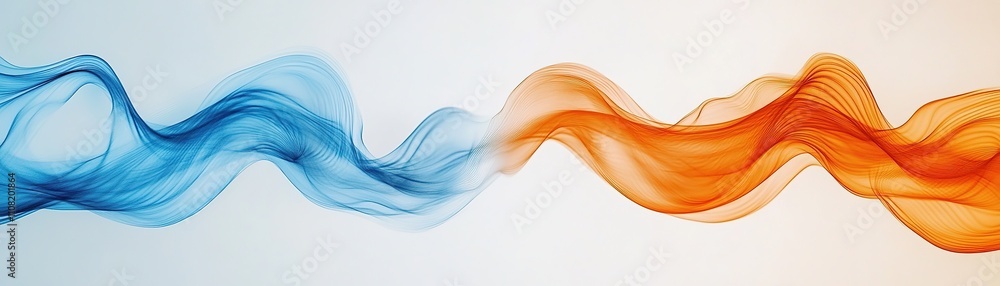 Aufkleber dynamic flow of colorful waves abstract art composition digital design modern aesthetic vibrant colo