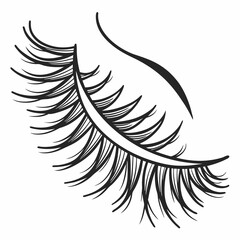 Eyelashes densely layered, creating a dramatic and voluminous effect, showcasing their length and texture.