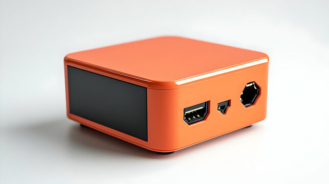 Orange Mini Computer Product Shot