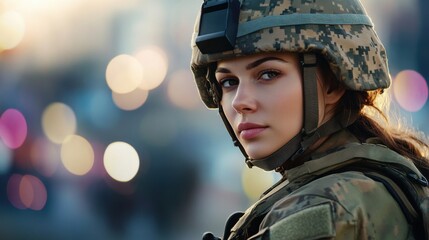 Soldatin im militäruniform