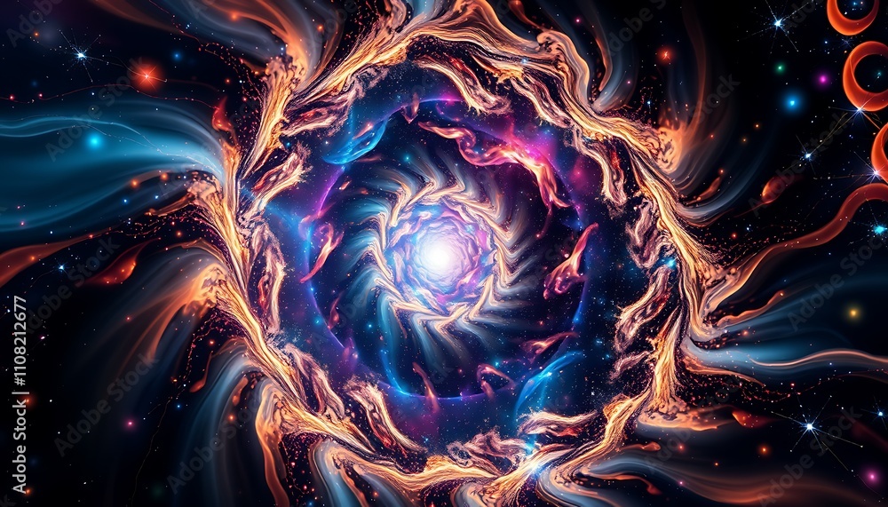 Poster infinite fractal realms where geometry dissolves into topological chaos, reality's fabric unravels l