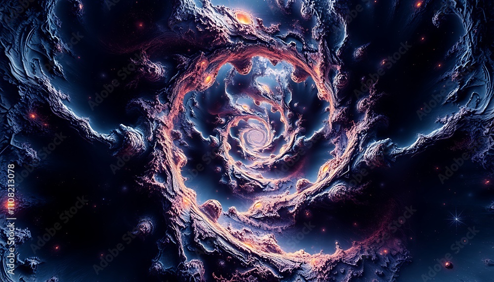 Poster infinite fractal realms where geometry dissolves into topological chaos, reality's fabric unravels l