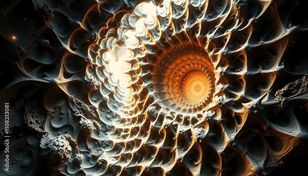 Poster infinite fractal realms where geometry dissolves into topological chaos, reality's fabric unravels l