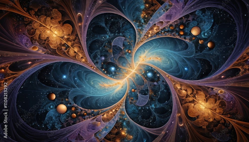 Poster infinite fractal realms where geometry dissolves into topological chaos, reality's fabric unravels l