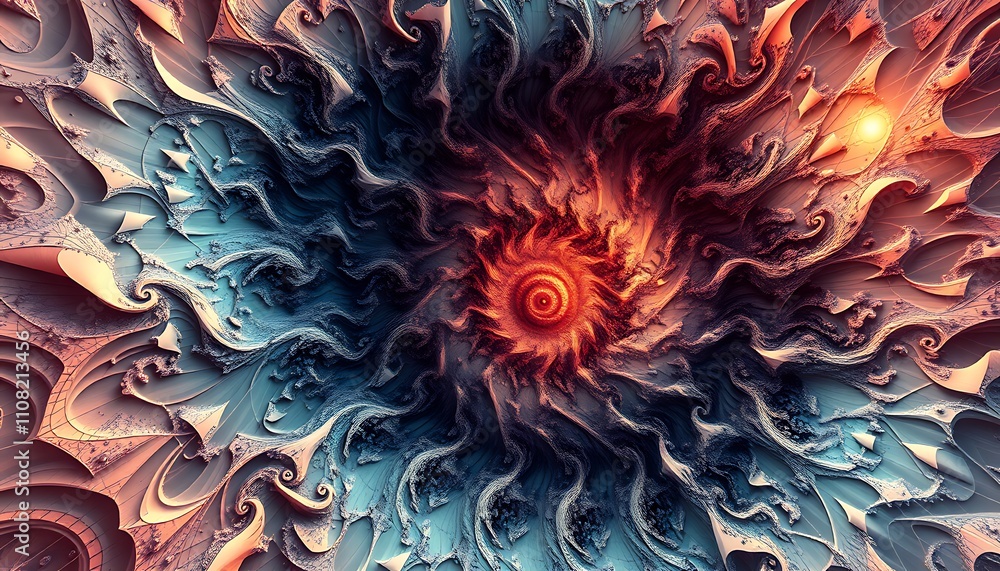 Poster infinite fractal realms where geometry dissolves into topological chaos, reality's fabric unravels l
