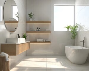 modern bathroom interior with tiles
