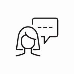 female speech bubble icon sign vector