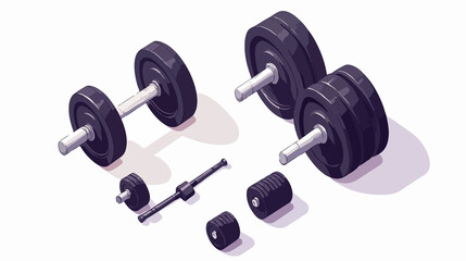 Isometric Gym Fitness Barbell Weight Vector Illustration