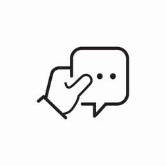speech bubble hand hold icon sign vector