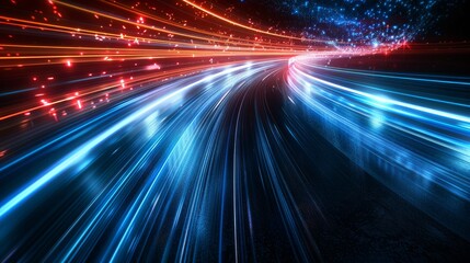 Obraz premium Modern cityscape featuring advanced communication networks and data traffic technologies