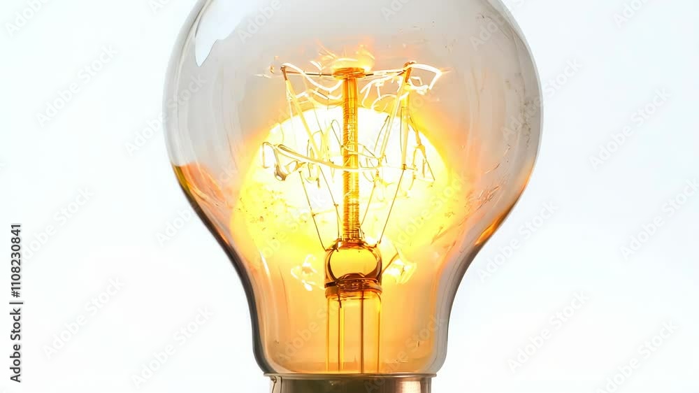 Aufkleber light bulb is lit up and is the only thing in the image. hyperrealistic video