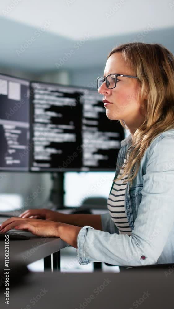 Poster Software Programmer Or Coder Woman