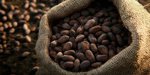 Bag of chocolate beans is shown in a close up