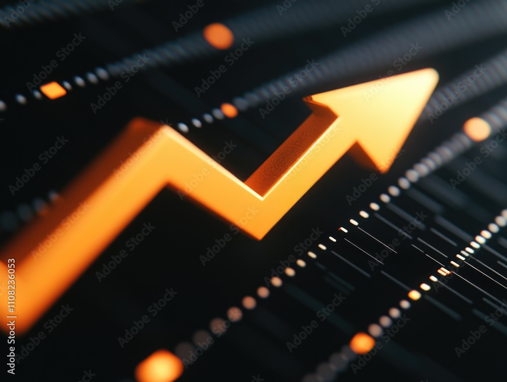 Poster graph with a line that looks like an arrow pointing upwards