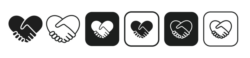 Obraz premium Handshake,Love,Marriage,Heart Icons
