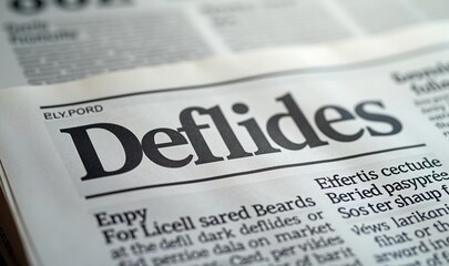 Close-up of a newspaper article featuring the bold headline "Deflides," emphasizing topics relevant to current events, journalism, and media trends.