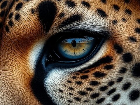 close up of leopard eye