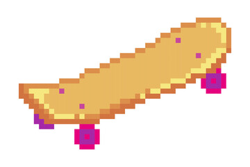Obraz premium Retro Pixel Art Skateboard, 8-bit Icon.