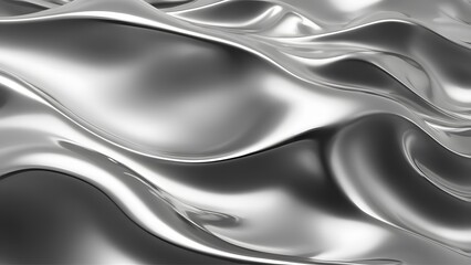 Fototapeta premium Metallic Background with Fluid Shapes Reflecting Light and Creating a Dynamic Abstract Modern Aesthetic