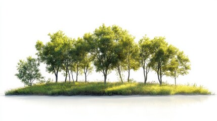 Obraz premium Lush Green Trees on Grassy Island
