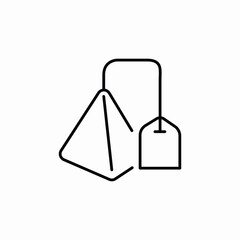 tea bag pyramid icon sign vector