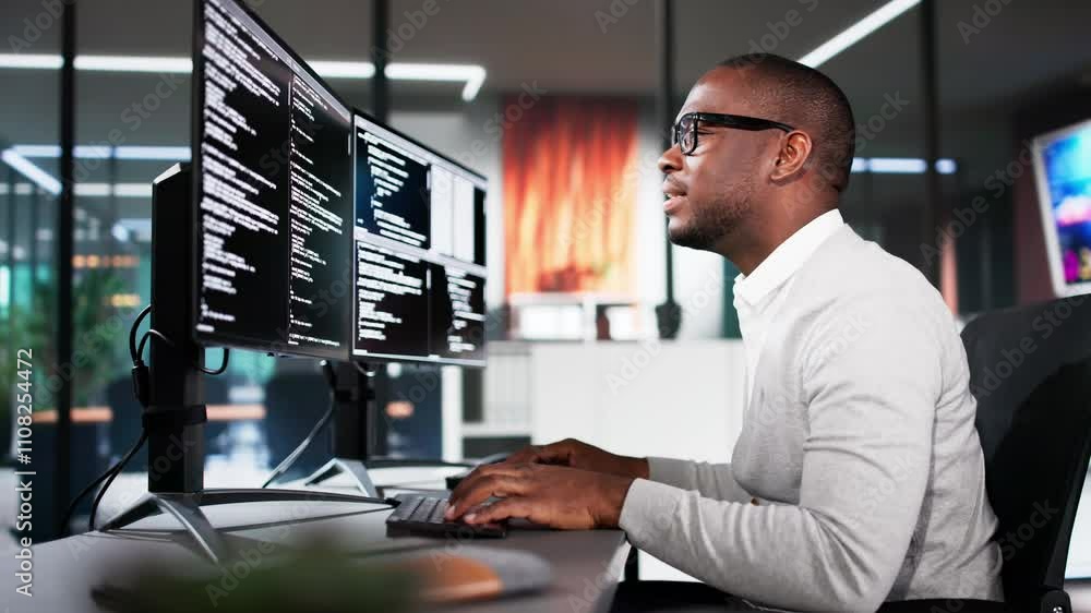 Aufkleber Web Developer Coding On Computer