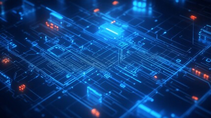 Obraz premium Futuristic Digital Circuit Board