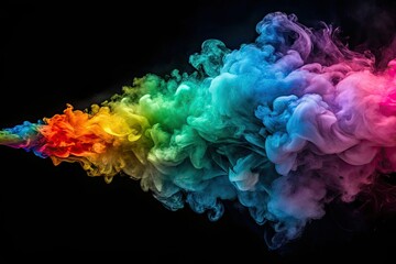 Obraz premium Futuristic Colorful Smoke, Gradient Haze, Magic Cloud, Abstract Art, Vibrant Color, Realistic Smoke Effect, Digital Art, Fantasy Background