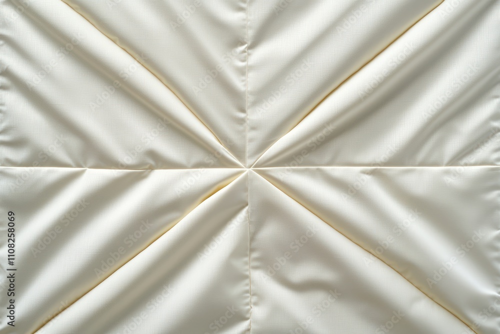Poster textured cream fabric with pleats and geometric pattern design